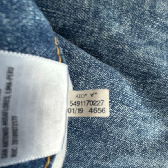 American Eagle Slim Jeans — Y2K Distressed Washed Blue Denim Men's W33 L32 - Picture 13 of 13